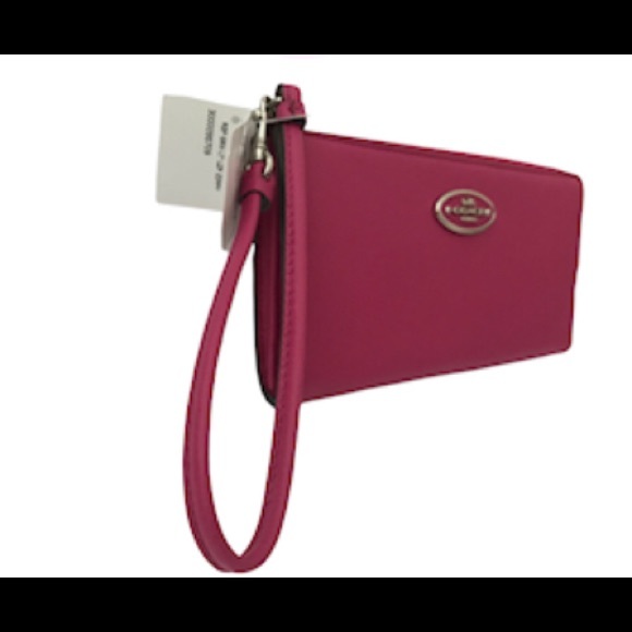 💕🆕 NWT Authentic COACH Fuchsia/Pink Leather Zippy Wallet/Wristlet - Picture 5 of 8